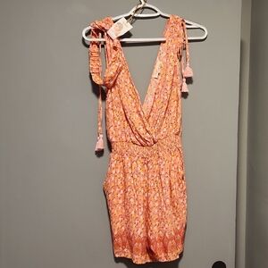 Bebop Floral Pink and Orange Romper